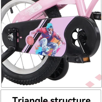 INFURNIC Bicycles 16 Inch Kids Bike With Training Wheels And Adjustable Saddle For Boys And Girls, Pink, 43.3"*20.3"*28.9" - Image 2