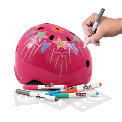 Wipeout Dry Erase Youth 5+ Helmet - Neon Pink - Image 2