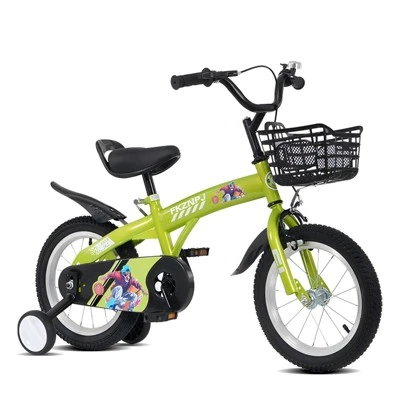 Grungis Kids Bike With Detachable Auxiliary Wheels For Girls & Boys Aged 5-10,Height 45-57",Carbon Steel Frame,Heavy Duty Front Basket