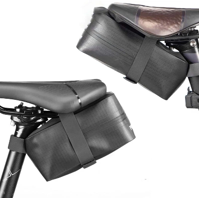 PRO BIKE TOOL 9.65" X 6.14" Strap-On Under Seat Bicycle Saddle Bag, Black Large