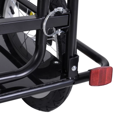 Aosom Foldable Bike Cargo Trailer Cart With Hitch, 88 Lbs. Capacity, 16' Wheels, Black - Image 7