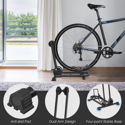 Costway Foldable Bike Floor Parking Rack Home Garage Storage Stand Fit 20''-29'' - Image 2