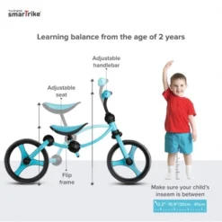 SmarTrike Lightweight Adjustable Kids Running Bike 2 In 1 Balance Bike