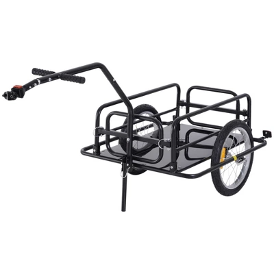 Aosom Foldable Bike Cargo Trailer Cart With Hitch, 88 Lbs. Capacity, 16' Wheels, Black - Image 3