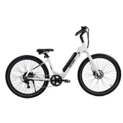 GOTRAX Adult Euro City 27.5" Step Through Electric Hybrid Bike - White