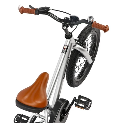 Petimini BP1001YD-5 16 Inch BMX Style Kids Bike With Removable Training Wheels And Rear Coaster Brakes For Kids 4-7 Years Old, Silver - Image 2