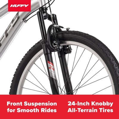Huffy Highland Mountain Bike - 24" Wheels - 21 Speeds - Silver - Image 13