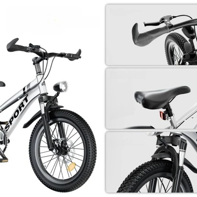 DSVIMOY 24 Inch Kids Mountain Bike For Boys & Girls Ages 7-12, 7-Speed Gears, Silver, 62.4"*25"*39" - Image 3