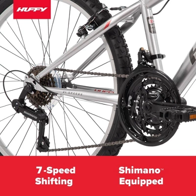 Huffy Highland Mountain Bike - 24" Wheels - 21 Speeds - Silver - Image 12
