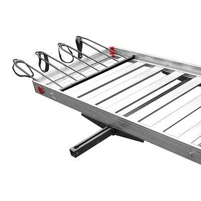 Tow Tuff TTF-2762ACBR Heavy Duty 2-in-1 Aluminum Adjustable Automotive Cargo Luggage Carrier With Bike Hitch Rack, 500 Pound Load Capacity - Image 2