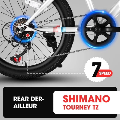 Gulches Kids Bike For 6-12 Years (4'2"-5'6" Rider), 20" Wheels, 7-Speed, Disc/V-Brake, Suspension Fork, Quick Assembly - Image 6