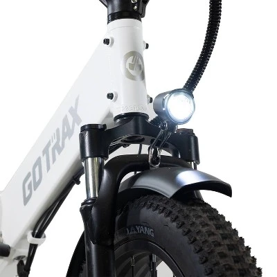 GOTRAX Adult F2 20" Step Through Electric Folding Bike - White - Image 3