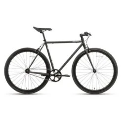 AVASTA BA9002WF-13 700C 58 Inch Single Speed Loop Fixed Gear Urban Commuter Fixie Bike W/ High-TEN Steel Frame For Adults 5' 11" To 6' 3", Matte Black