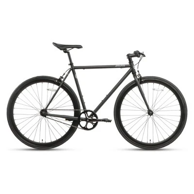 AVASTA BA9002WF-13 700C 58 Inch Single Speed Loop Fixed Gear Urban Commuter Fixie Bike W/ High-TEN Steel Frame For Adults 5' 11" To 6' 3", Matte Black