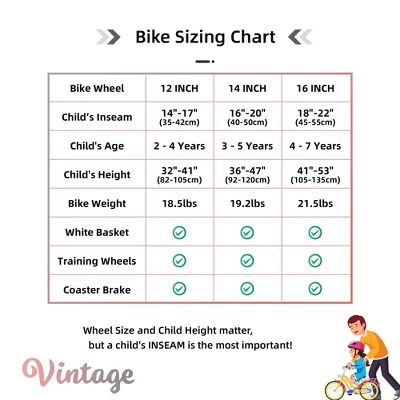 JOYSTAR Vintage Kids Bike With Training Wheels & Basket - Image 10