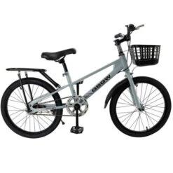 Topteng 20" Kid's Bike With Basket For Boys And Girls - Mist Blue
