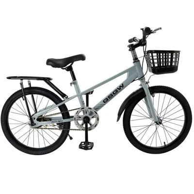 Topteng 20" Kid's Bike With Basket For Boys And Girls - Mist Blue