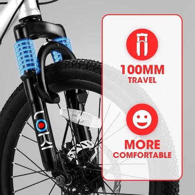 Gulches 20" Kids' Bike, Boys Girls Steel Mountain Bike Ages 8-12, 7 Speed Teenager Children Kids' Bicycles, Front Suspension Disc Brake Rear V-Brake - Image 7