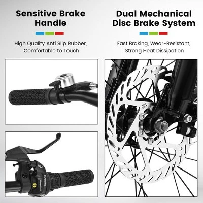 RISOKEYS Kids Mountain Bike 20 Inch, 4" Wide Fat Tire, 7 Speed Ages 8-12 Year Old, Steel Frame Disc Brake Front/Dual Suspension, - Image 4