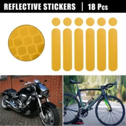 Unique Bargains Bicycle Motorcycle Helmet Adhesive Reflective Safety Stickers 18 Pcs