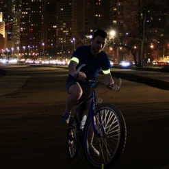 Unique Bargains Elastic High Visibility Night Cycling Bracelet Reflective Armbands 4 Pcs