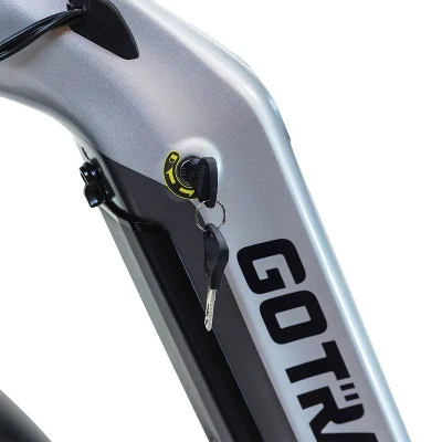 GOTRAX Adult Fat Tire 26" Step Through Electric Hybrid Bike - Silver - Image 5