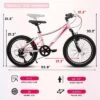 Gulches 20 Inch Kids Bike (4-7 Yrs/100-120cm), 7-Speed, Shock-Absorbing Fork, V-Brakes, 20x2.125 Tires, 85% Pre-Assembled, Tools