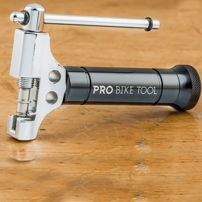 PRO BIKE TOOL Universal Chain Tool With Spare Pushing Pin - Compatible With 8-12 Speed Chains Chain Splitter - Black