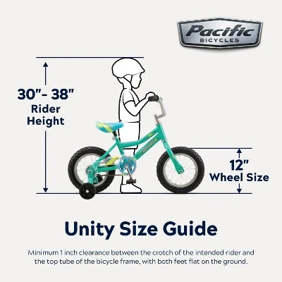 Pacific Unisex Unity 12" Kids' Bike - Teal Blue - Image 11