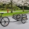 Aosom Bike Cargo Trailer For Hefty Loads, Foldable Compact Storage, Heavy-Duty, Bike Wagon Bike Trailer Bicycle Cargo Trailer Bike Attachment, Black