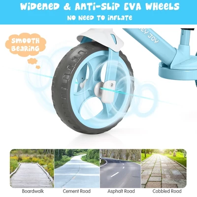 Honey Joy Kids Balance Bike Toddler Training Bicycle W/ Feetrests For 2-5 Years Old RedBluePink - Image 6