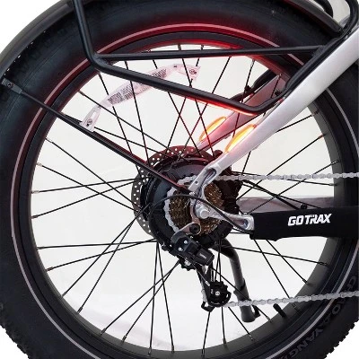 GOTRAX Adult Fat Tire 26" Step Through Electric Hybrid Bike - Silver - Image 6