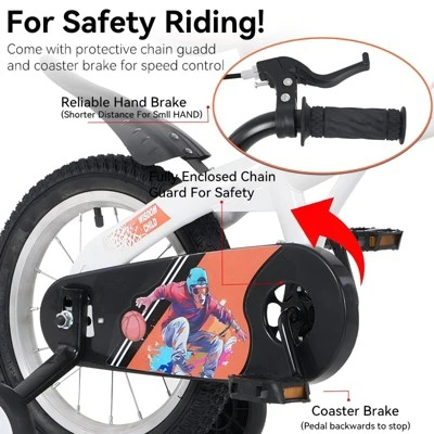 Gulches Kids' Bike For 5-10 Years Old (39-49" Rider Height), Durable Steel Frame, Rear Coaster & Front V-Brakes, 85% Pre-Assembled - Image 9