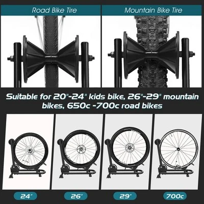 Costway Foldable Bike Floor Parking Rack Home Garage Storage Stand Fit 20''-29'' - Image 3
