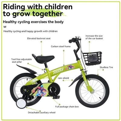 HTUTWOO Sporty Kids Bike, With Training Wheels And Stand Adjustable Saddle Suitable, For Boys And Girls Aged 4-8 Years - Image 11