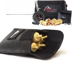 Boulder Tools 80 PSI Tire Deflator Adjustable Air Pressure Gauge, Black