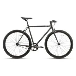 AVASTA BA9002WF-1 700C 54 In Single Speed Loop Fixed Gear Urban Commuter Fixie Bike With High-TEN Steel Frame For Adults 5' 6" To 5' 11", Matte Black