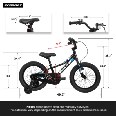 INFURNIC Bicycles Kids Bike 18 Inch Wheels 1-Speed Boys Girls Child Bicycles For 3-5Years Front V Brake Rear Holding Brake, Black, 49.2"*21.6"*28.3" - Image 2