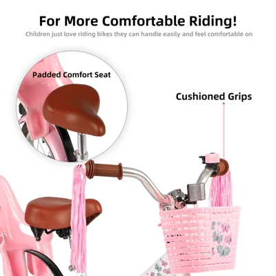 JOYSTAR Little Children Girls Bike For Kids With Doll Carrier, Basket, Training Wheel - Image 2