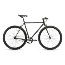 AVASTA BA9002WF-7 700C 50 Inch Single Speed Loop Fixed Gear Urban Commuter Fixie Bike With High-TEN Steel Frame For Adults 5' 1" To 5' 6", Matte Black