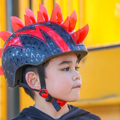 Raskullz LED Bolt Light Up Mohawk Child Helmet - Black/Red - Image 7