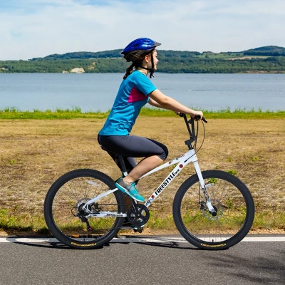 Aukfa 26 Inch Freestyle Bike 7 Speed Kids Bike With 4 Pegs Dual Disc Brakes Suitable For Kids 12+, Multiple Colors