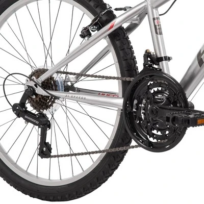 Huffy Highland Mountain Bike - 24" Wheels - 21 Speeds - Silver - Image 8