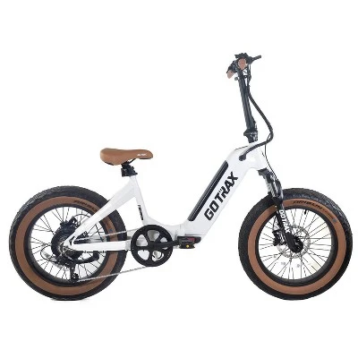 GOTRAX Adult F5 20" Step Through Electric Folding Bike - White