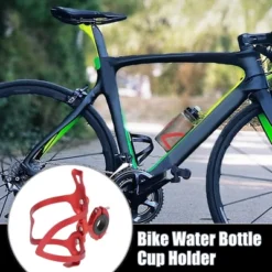 Unique Bargains Double Side Bicycle Water Coffee Drink Cup Bottle Holder Cages Carrier Rack With Base For Mountain Road Bike Motorcycle