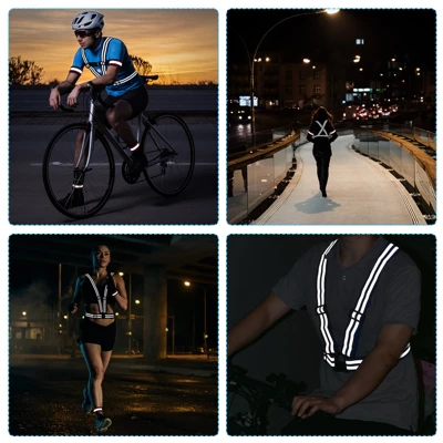 Unique Bargains Reflective Vest Adjustable High Visibility Safety Vest For Cycling Running Walking 2Pcs - Image 3