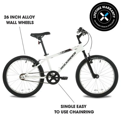 Decathlon Btwin Rockrider ST100 Mountain Bike 20" Kids 3'11" To 4'5", White - Image 2
