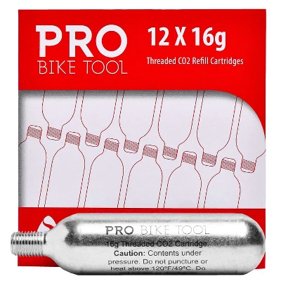 PRO BIKE TOOL 16g Threaded CO2 Cartridges For Bike Tire Inflators, 12-packs - Image 2