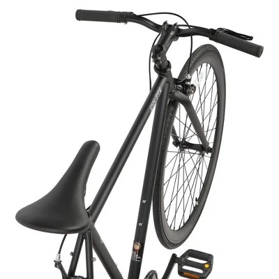 AVASTA BA9002WF-13 700C 58 Inch Single Speed Loop Fixed Gear Urban Commuter Fixie Bike W/ High-TEN Steel Frame For Adults 5' 11" To 6' 3", Matte Black - Image 2