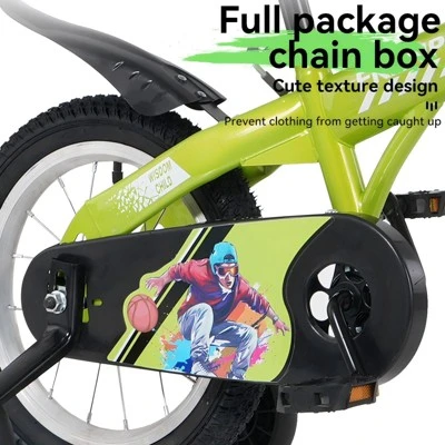 INFURNIC Bicycles 18 Inch Kids Bike With Training Wheels And Adjustable Saddle For Boys And Girls, Green, 46.4"*20.3"*30.8" - Image 4